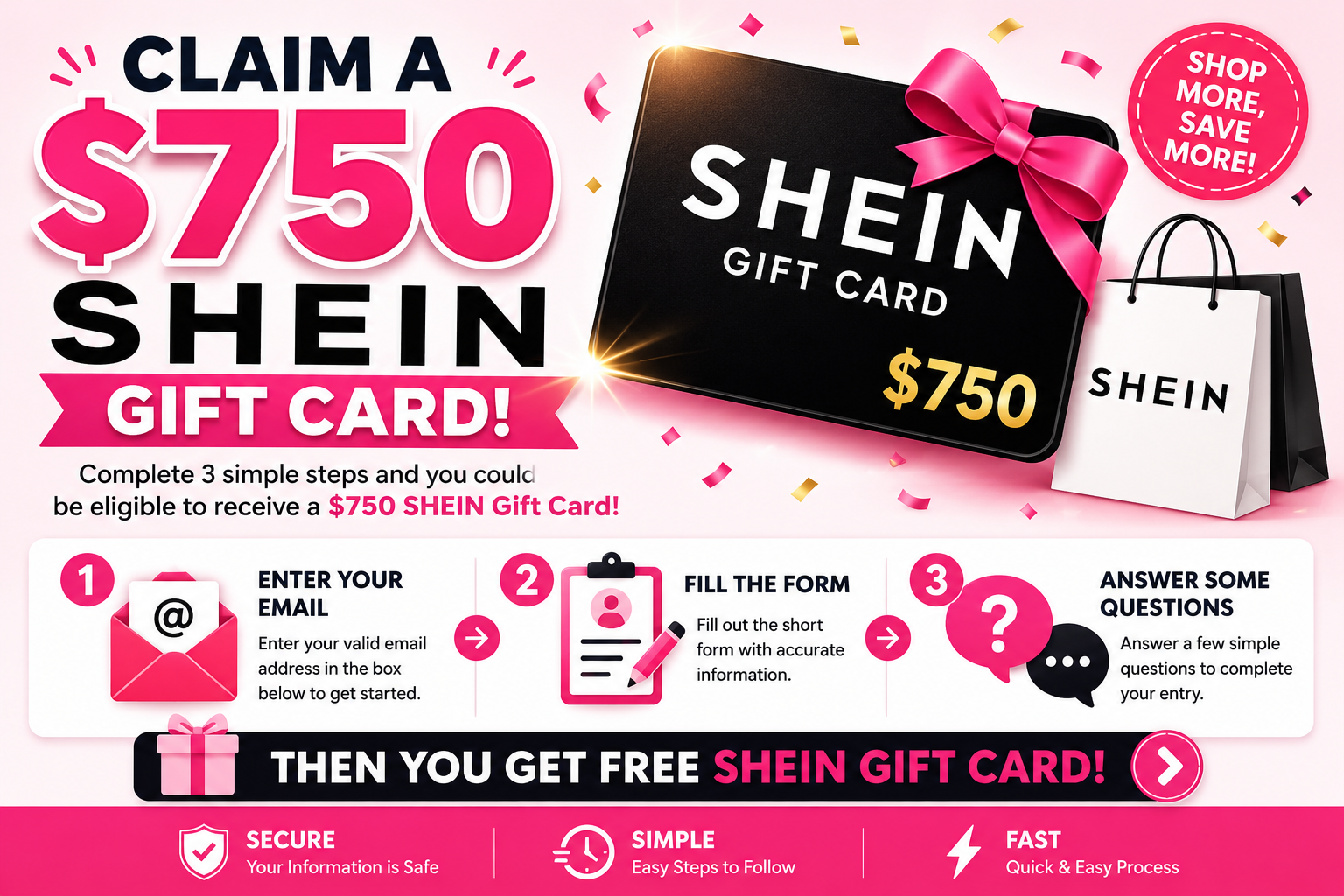 Claim a $750 SHEIN Gift Card – Complete 3 Simple Steps